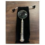 Antique Silver-plated Magnifying Glass with Case