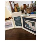 Decorative mantle corner shelf, and two pieces of