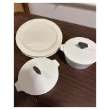 White Pancake Plates and Buffet Servers
