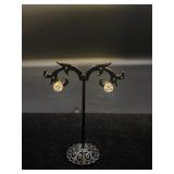 Sterling Silver Earrings with White Stones