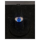 Sterling Silver Blue Stone Ring