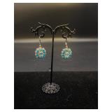 Sterling Silver Earrings with Blue Stones