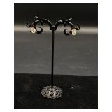 Sterling Silver White Stone Earrings