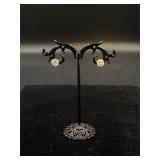 Sterling Silver Earrings with White Stones