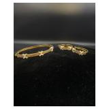 18k Gold Electroplated Earring and Bracelet Set