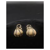 Lisner Pumpkin Gold Toned Earrings