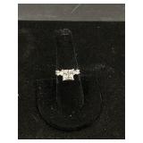 Sterling Silver White Stone Ring