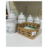 Jars, Pitcher, and Napkin Holder