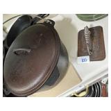 Cast Iron Pot and Hamburger Press