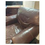 Leather Style Chair and Ottoman