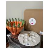 Deviled Egg Platter and Large Carrot Bowl