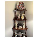 Vintage 5-Tiered Mahogony Wooden Corner Shelf and