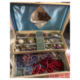 Vintage Jewelry Box and Contents