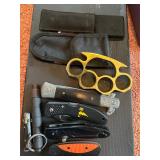 Pocket Knives with Case and Brass Knuckles