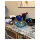 Glass Vases and Trinkets Lot