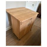 Wooden Kitchen Island with Contents