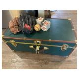 Trunk and Baseball Items Lot
