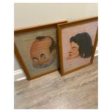 1950 s Pastel Caricatures by B Wheeler