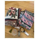 Assorted Blanket and Decor Lot