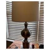 Wooden Side Table and Lamp