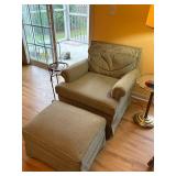 Green chair and ottoman