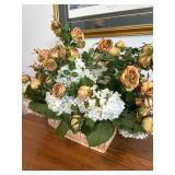 Large Artificial Flowers and Vase