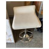 White Faux Leather Stool