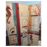 Coastal Themed 3 Panel Room Divider