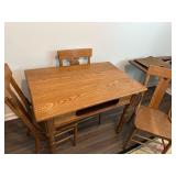 Vintage Wooden Card Table with 4 Chairs