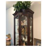 Curio Cabinet and Fake Plant