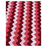 Handmade Pink Cheveron Crocheted Afghan Blanket