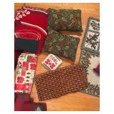 Christmas Blankets, Pillows, placemats and more