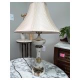 Vintage Glass & Marble Table Lamp