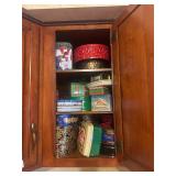 Corner Cabinet FULL of Christmas Tins