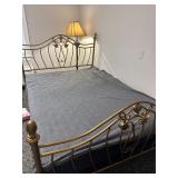 Queen Metal Bed Frame   Antique Brass Finish