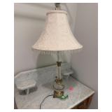 Vintage Crystal & Brass Table Lamp (broken leg)