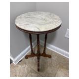 Antique Marble Top Victorian Plant Stand / Side Ta