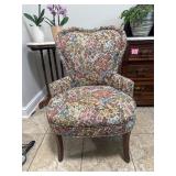 Vintage Floral Wingback Accent Chair