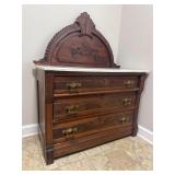 Antique Marble Top Victorian Dresser