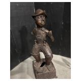 Benin Bronze Style Sculpture of a Portuguese Soldi