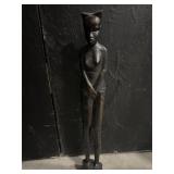 Hand Crafted Wood African Statue made from Solid E