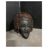 Wooden Mask with Brass Overlay by Bamana Tribe in