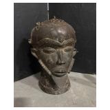Vintage West African Bronze Commemorative Head