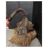 Traditional Mukenga Royal Helmet Mask Embellished