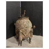 African Cast Bronze Ceremonial Vessel