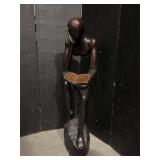 African Bronze Thinking Man Statue Hand Carved