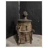 Lidded Bronze Figural Vessel from Mali Region