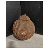 Lobi Ceremonial Terracotta Lidded Pot, Hand-formed