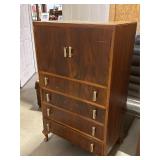 Art Deco 1930s Walnut Tallboy with Chest