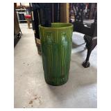 Vintage American Green Art Pottery Umbrella Stand